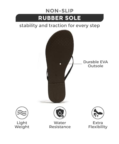 Project Cloud Flip Flops for Women – Memory Foam Flats Summer Sandals for Women 2025 – Vegan Leather Lightweight Womens Sandals Summer Beach Essentials Slides (Foundations, Black, 8.5) thumbnail 4