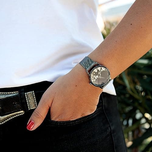 Nine West Women's Gunmetal and Silver-Tone Mesh Bracelet Watch, NW/2429FLGY thumbnail 2