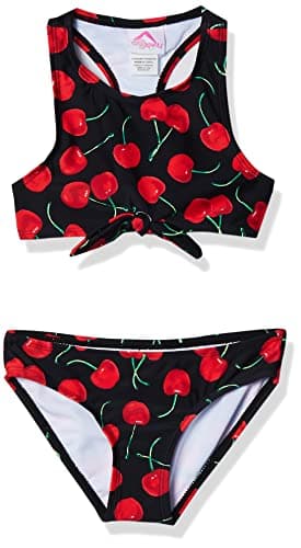 Kanu Surf Girls, Addie UPF 50+ Beach Sport Racer Bikini 2-Piece Swimsuit, Addie Black, 14