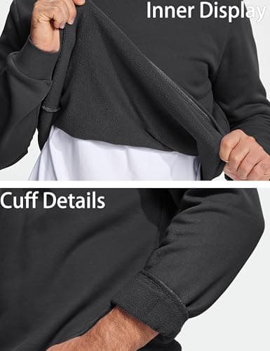 MAGCOMSEN Sudaderas De Hombre Black Sweatshirt Black Sweatshirts For Men Black Crew Neck Sweater Fleece Pullover Men thumbnail 4
