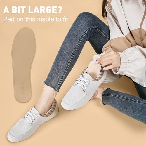 FcuteL Womens Lace-up Loafers Casual Slip-on Shoes Light Weight Comfotable Boat Shoes Khaki Size 10.5 thumbnail 4