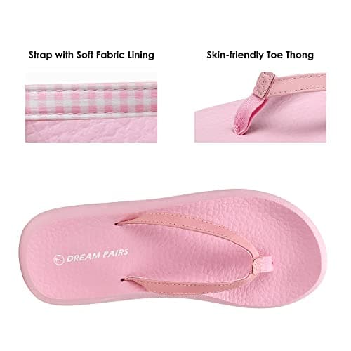 DREAM PAIRS Women's Arch Support Flip Flops, Comfortable Soft Cushion Thong Sandals for Summer Beach Daily Casual Wear Pink thumbnail 3
