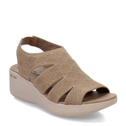 Skechers Women's PIER-LITE – MEMORY MAKER wedge sandal, Mocha 8 M