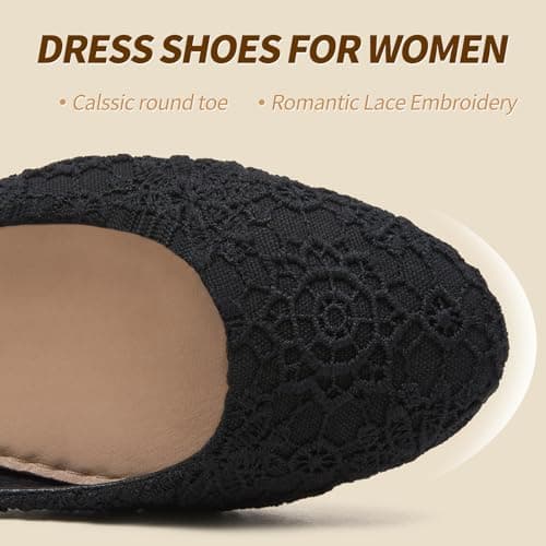 POVOGER Loafers for Women Slip on Shoes Flats Shoes Round Toe Flats for Women Comfortable Womens Dressy Ballet Flats (Black,US07) thumbnail 2