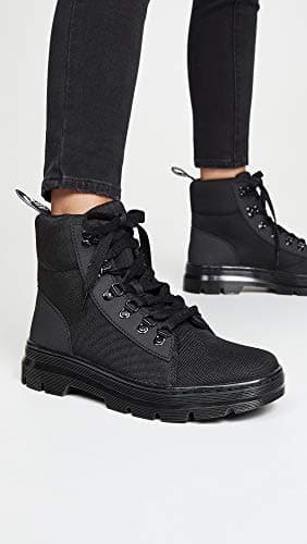 Dr. Martens Women's Combs W Combat Boot, Black/Black, 6 thumbnail 3