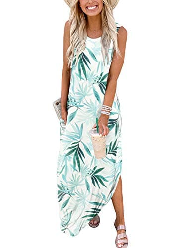 ANRABESS Women Summer Maxi Dress Beach Vacation Sundress Sleeveless Casual Loose Shirt Dresses 2025 Travel Outfits Floral Print Medium thumbnail 2