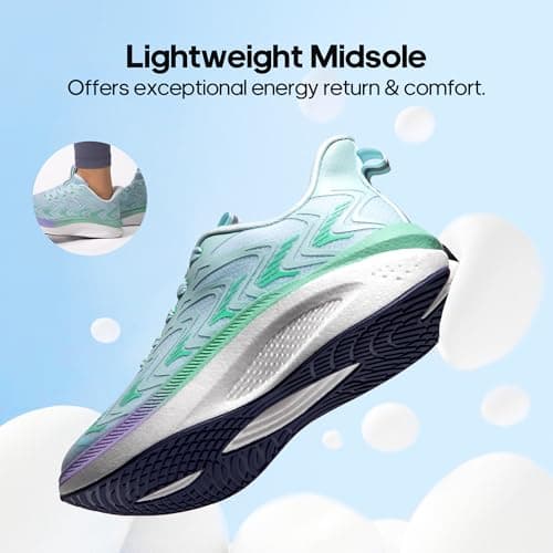 NORTIV 8 Women's Running Walking Tennis Shoes Comfortable Non-Slip FlyLife Breathable Athletic Workout Gym Cross Trainer Sports Sneakers,Size 9,Light Blue,SNRR2402W thumbnail 2