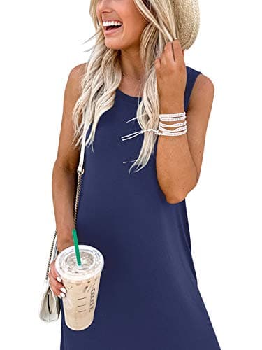 ANRABESS Women Summer Maxi Dress Beach Vacation Sundress Sleeveless Casual Loose Shirt Dresses 2025 Travel Outfits Blue Medium thumbnail 4