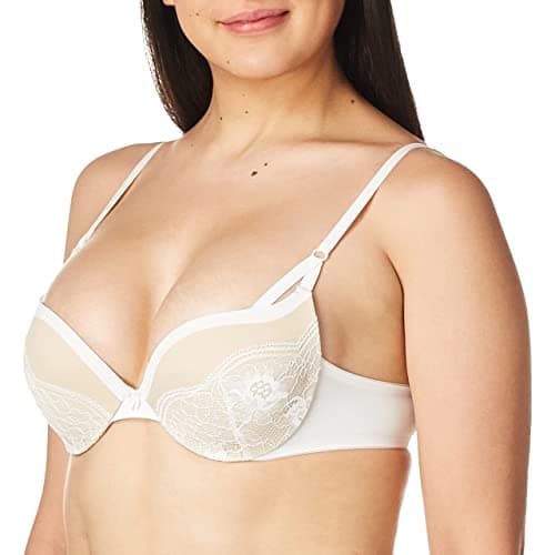 Maidenform womens Love the Lift Push Up &amp; in Demi Dm9900 Bra, White/Paris Nude Strappy Lace, 36B US thumbnail 2