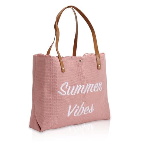 Crazy Music Beach Bags for Women, Large Beach Tote Bag, Beach Bags Swim Pool Bag Large Tote (Pink)