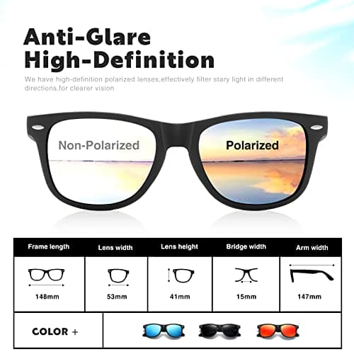 DEMIKOS Sunglasses Men Polarized Sunglasses for Mens Womens Retro Mirror Lens for Driving Fishing UV Protection thumbnail 4
