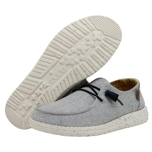HEYDUDE Women's Wendy Chambray White Blue Size 7 | Women's Shoes | Women's Slip On Shoes | Comfortable &amp; Light-Weight thumbnail 3