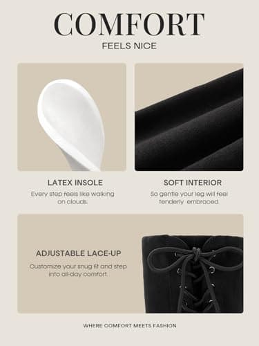 DREAM PAIRS Women's Laurence Over The Knee Thigh High Chunky Heel Boots Long Stretch Sexy Fall Boots,Size 7,Black,LAURENCE thumbnail 3