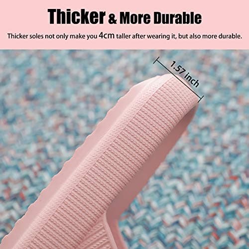 rosyclo Cloud Slippers for Women and Men, Summer Beach Pillow Massage Shower Bathroom Open Toe Super Soft Womens Comfy Thick Sole Home House Women's Cloud Cushion Slides Sandals, Pink thumbnail 4