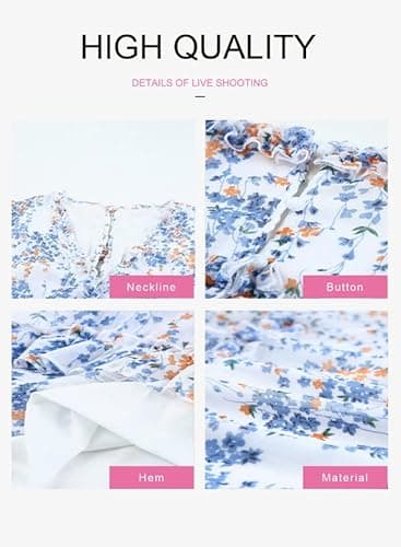 Dokotoo Womens Sun Casual V Neckline Long Sleeve Open Back Floral Print Mini Dress Bohemian Fashion Skater A Line Ruffle Hem Beach Dresses White Medium thumbnail 4
