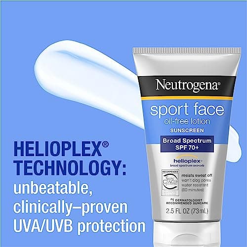 Neutrogena Sport Face Sunscreen SPF 70+, Oil-Free, 2.5 fl oz, Sweat &amp; Water-Resistant, Broad-Spectrum UVA/UVB, Nourish &amp; Restore Skin Balance, Oxybenzone Free Sunscreen For Face thumbnail 2