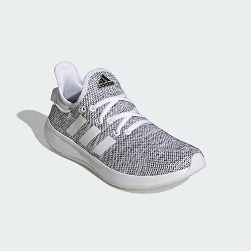 Adidas Women's Cloudfoam Pure, White/White/Black, 8.5 thumbnail 4