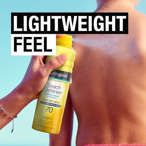 Neutrogena Beach Defense Sunscreen Spray SPF 70 – Broad Spectrum Sun Protection for Face &amp; Body, Water-Resistant Sunscreen Formula, Lightweight &amp; Fast-Absorbing, 6.5 fl. oz. (184 mL) thumbnail 4