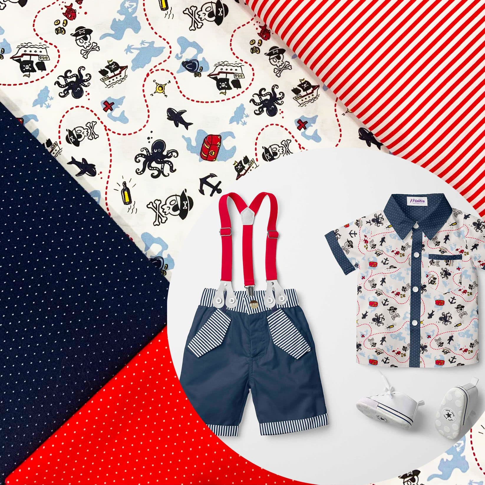 Popeline Le pirate – Blanc thumbnail 3