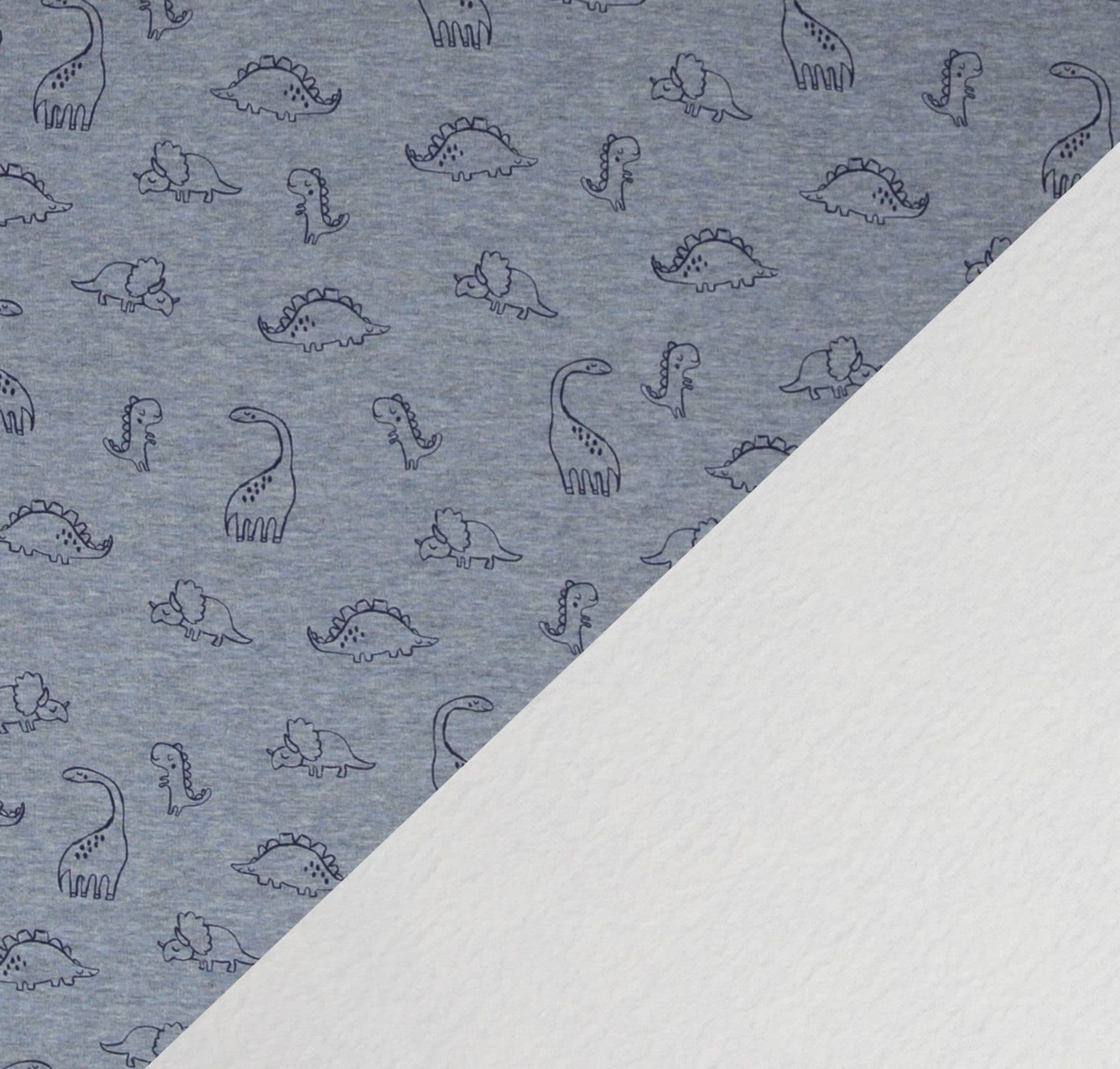 Molleton polaire Les petits dinosaure – Bleu chiné