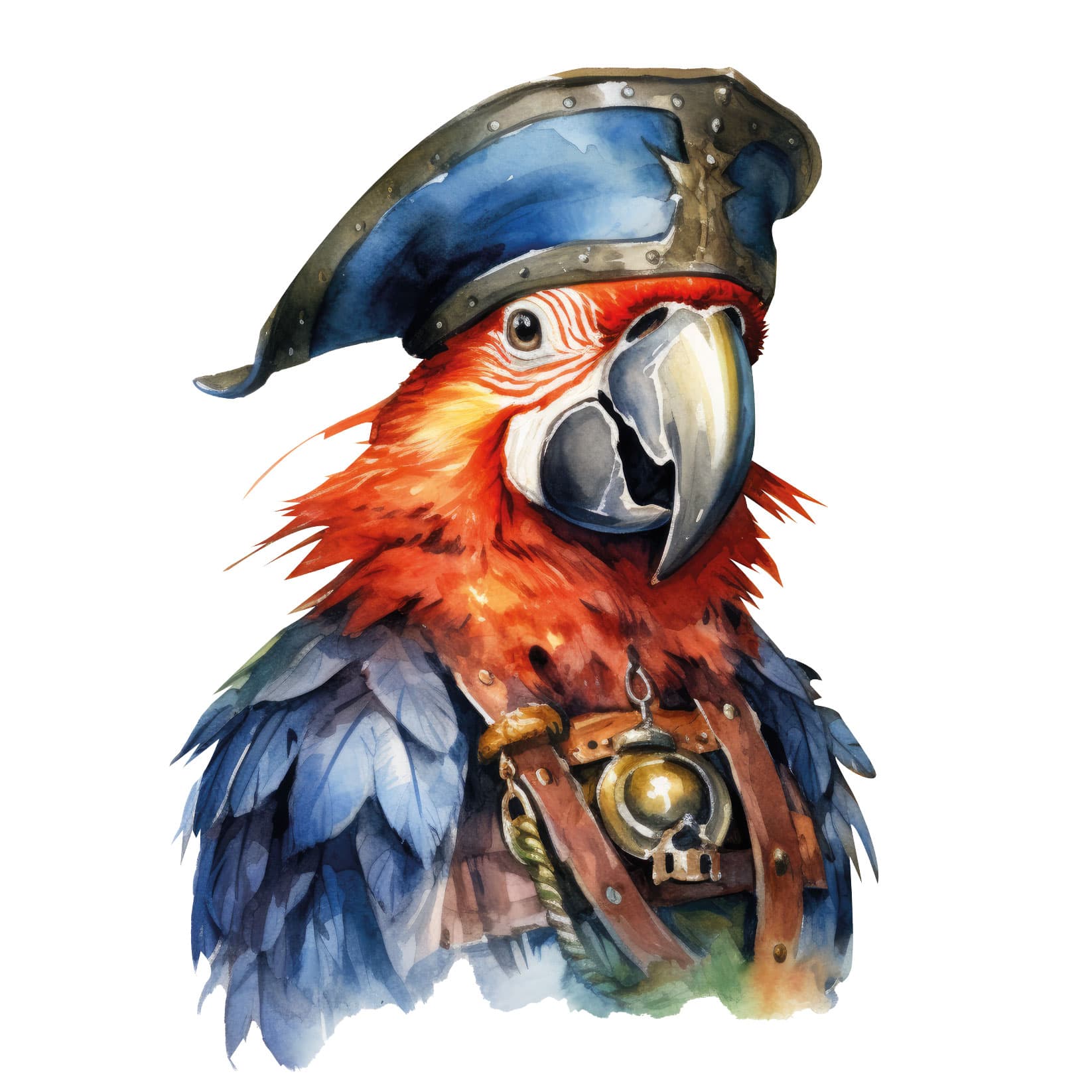 Transfert DTF – Le perroquet pirate – 2 formats disponibles