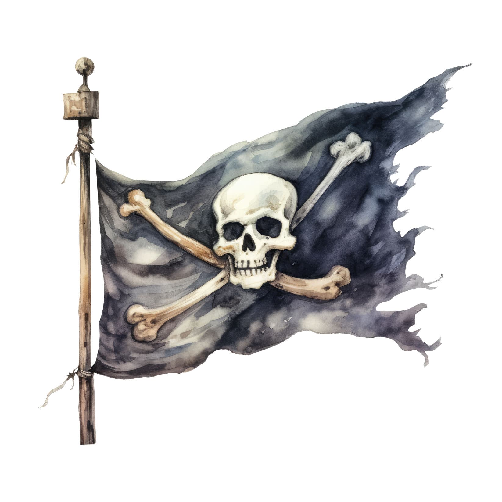 Transfert DTF – Le drapeau du pirate – 2 formats disponibles