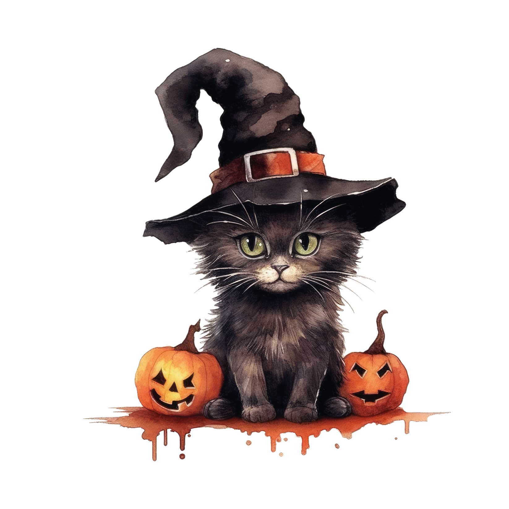 Transfert DTF – Le chat d&rsquo;halloween – 5&Prime; X 5&Prime;