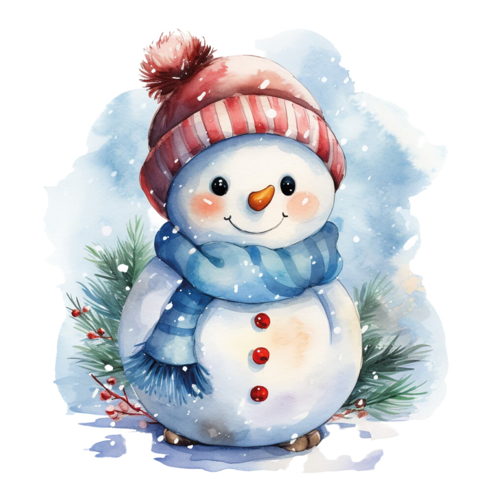 Transfert DTF – Bonhomme de neige – 10&Prime; X 10&Prime;