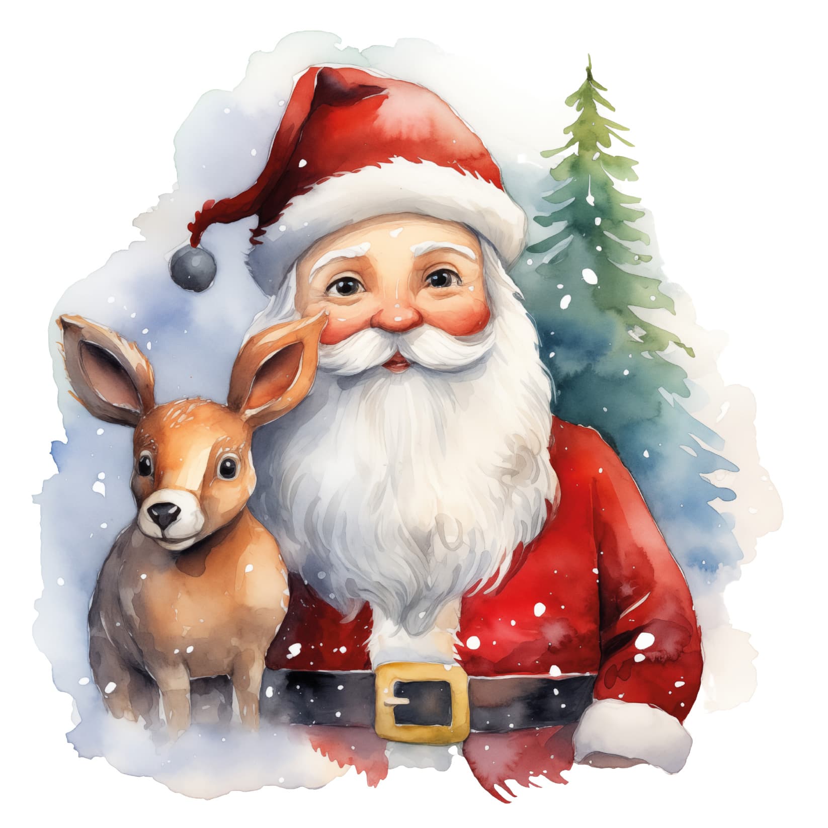 Transfert DTF – Père Noël et son renne – 10&Prime; X 10&Prime;
