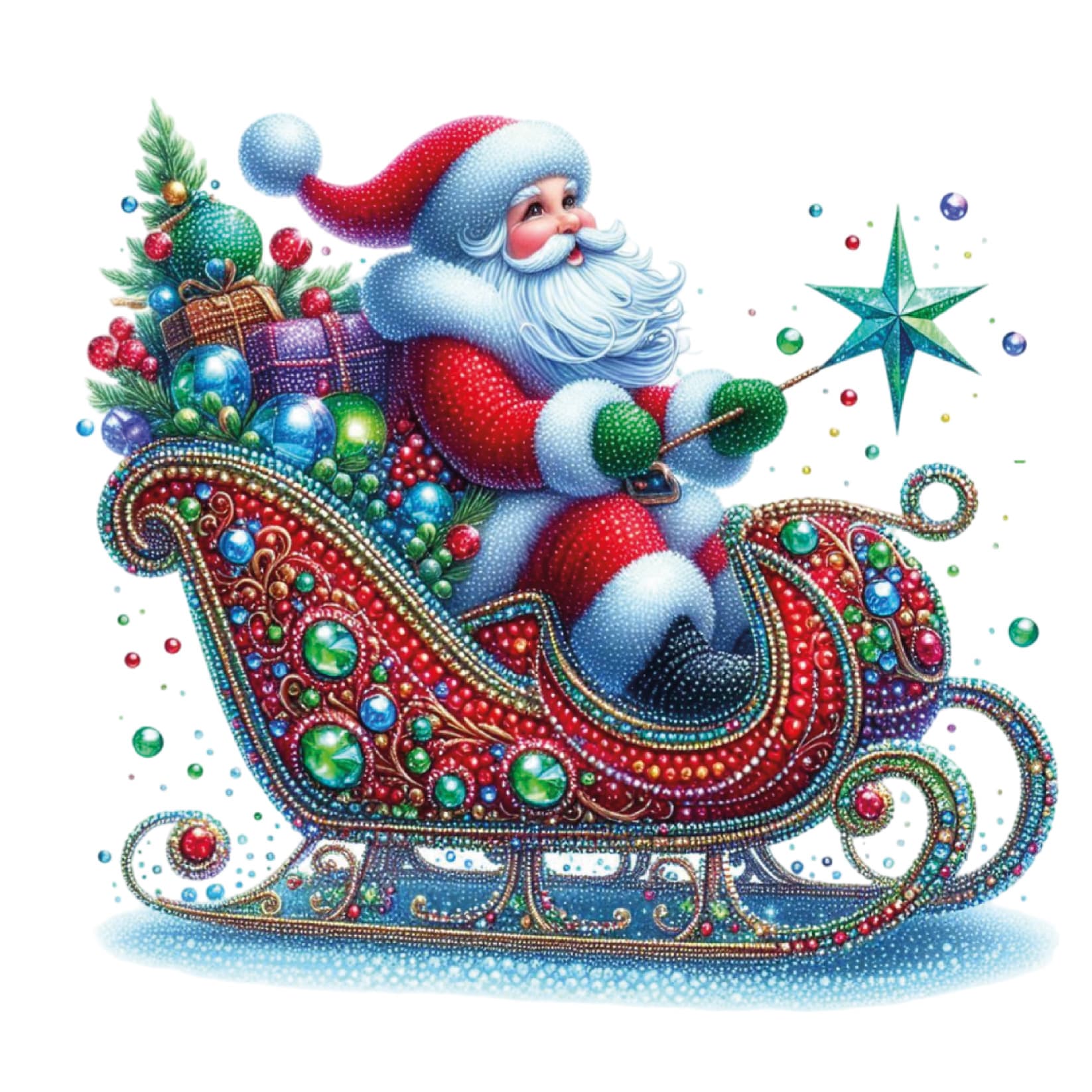 Transfert DTF – Le traineau du Père Noël – 10&Prime; X 10&Prime;