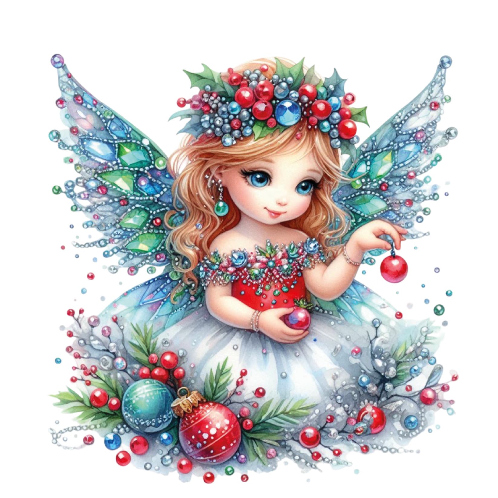 Transfert DTF – La fée de Noël – 10&Prime; X 10&Prime;