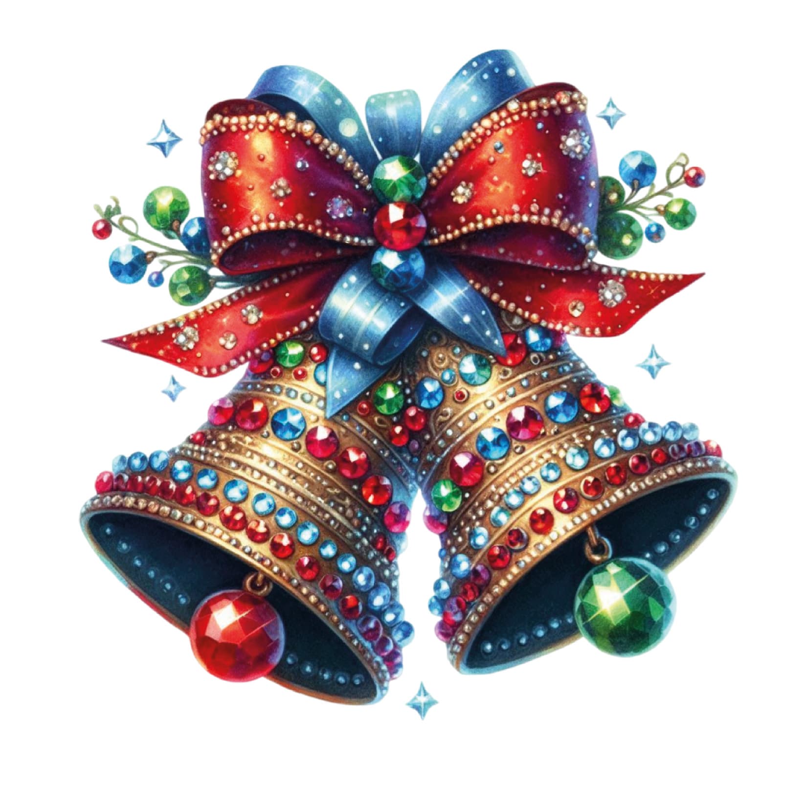 Transfert DTF – Les cloches de Noël – 10&Prime; X 10&Prime;