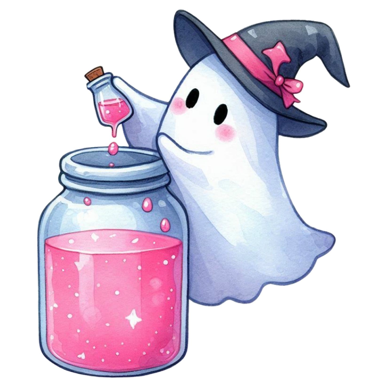 Transfert DTF – Fantôme Potion rose – 6&Prime; X 6&Prime;