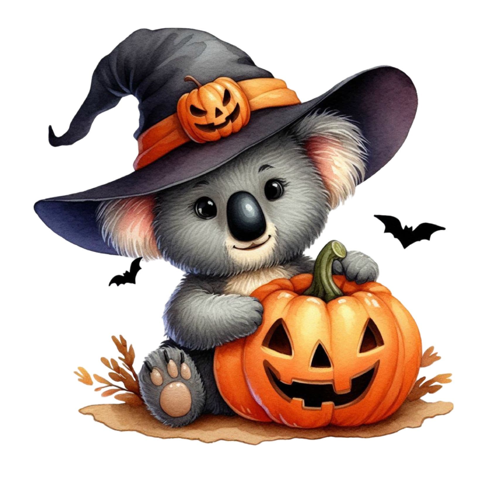 Transfert DTF – Koala citrouille – 6&Prime; X 6&Prime;