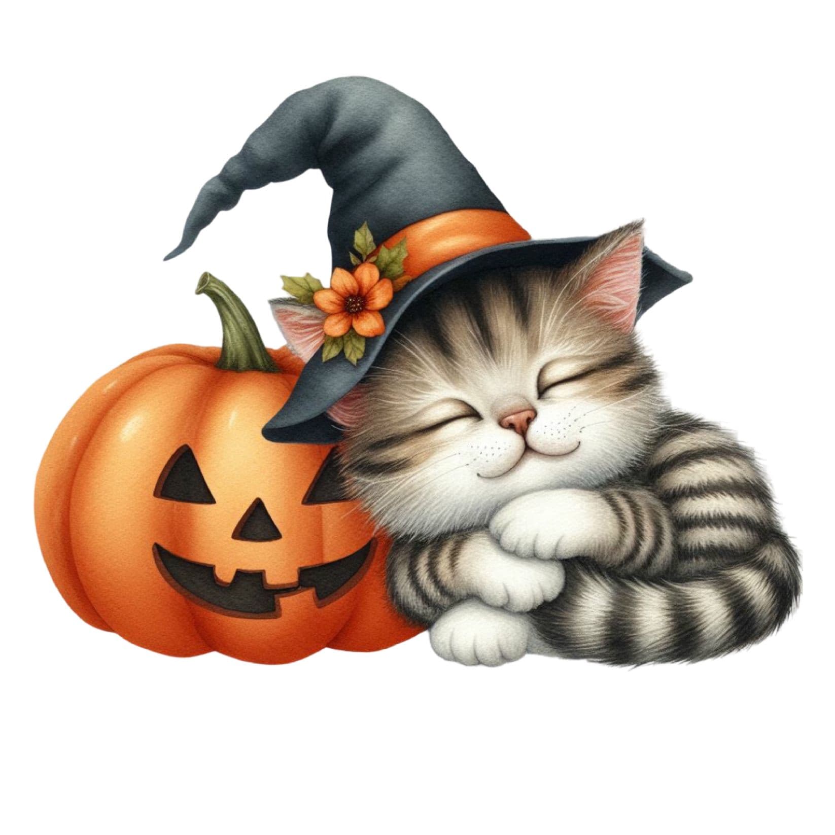 Transfert DTF – Chat rêveur – 6&Prime; X 6&Prime;