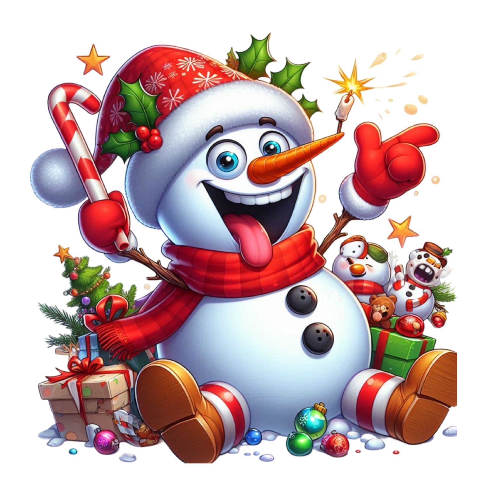 Transfert DTF – Bonhomme cadeaux – 6&Prime; X 6&Prime;