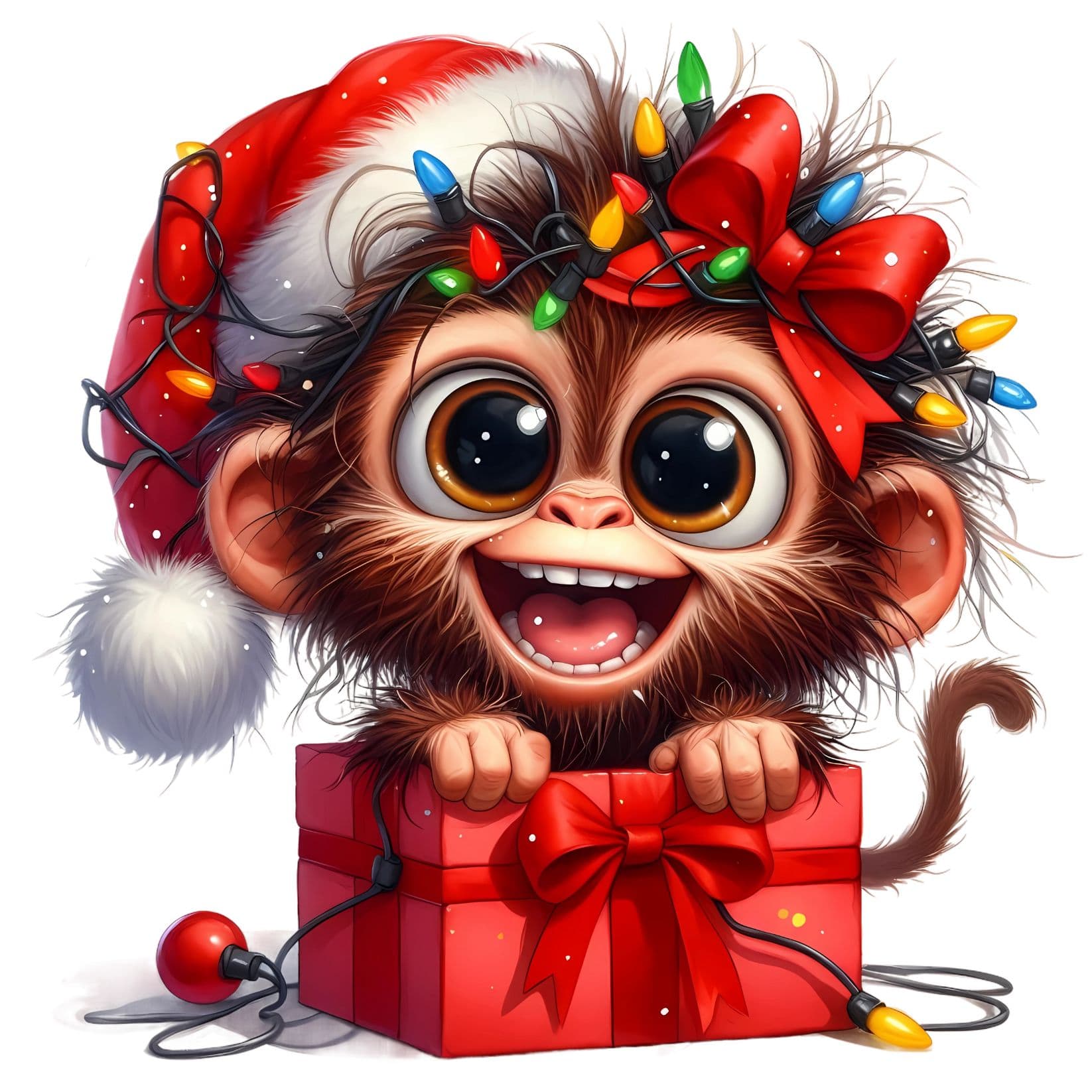 Transfert DTF – Petit singe surprise – 6&Prime; X 6&Prime;