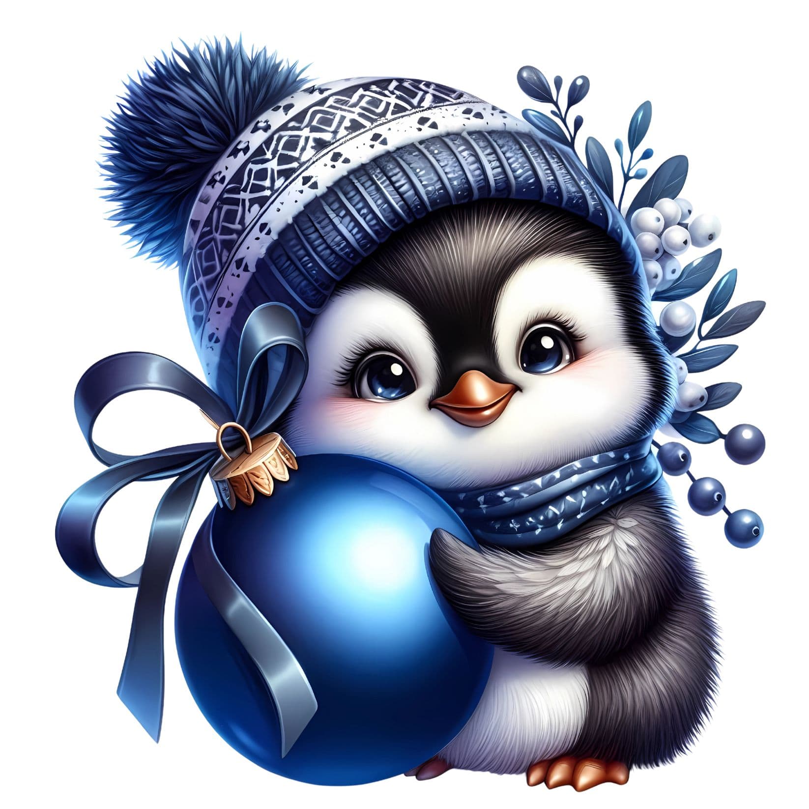 Transfert DTF – Pingouin amoureuses de noël – 6&Prime; X 6&Prime;