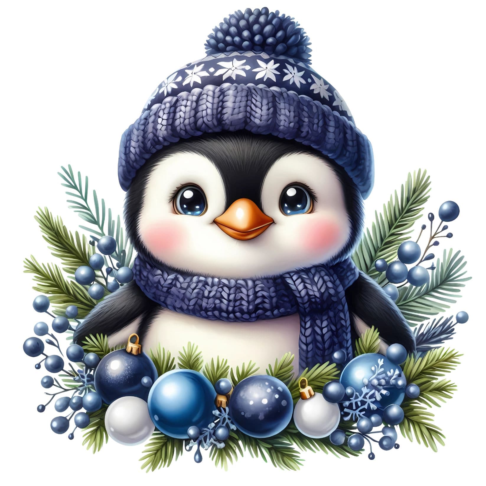 Transfert DTF – Pingouin guirlande – 6&Prime; X 6&Prime;