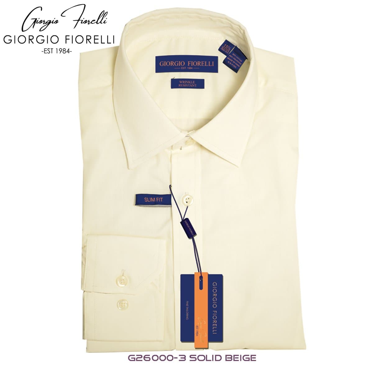 Giorgio Fiorelli Beige Barrel-cuffed Modern or Slim-Fit