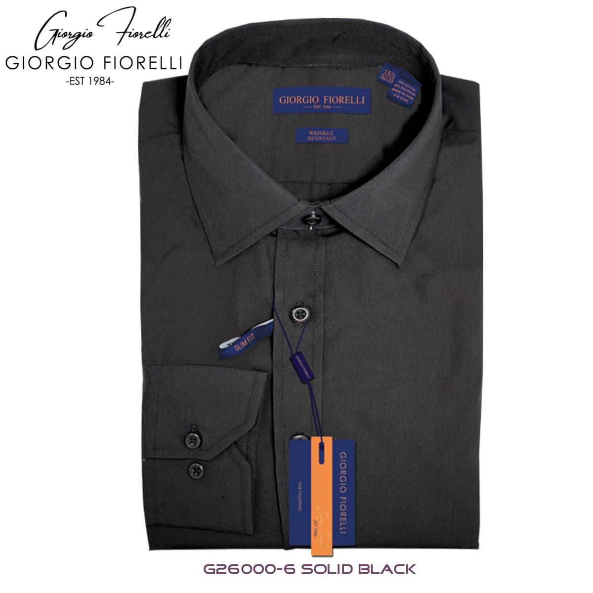 Giorgio Fiorelli Black Barrel Cuff Slim-Fit
