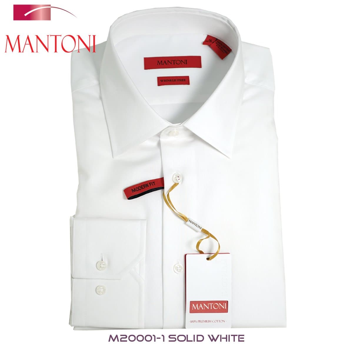 Mantoni White French or Barrel-cuffed Classic or Slim Fit