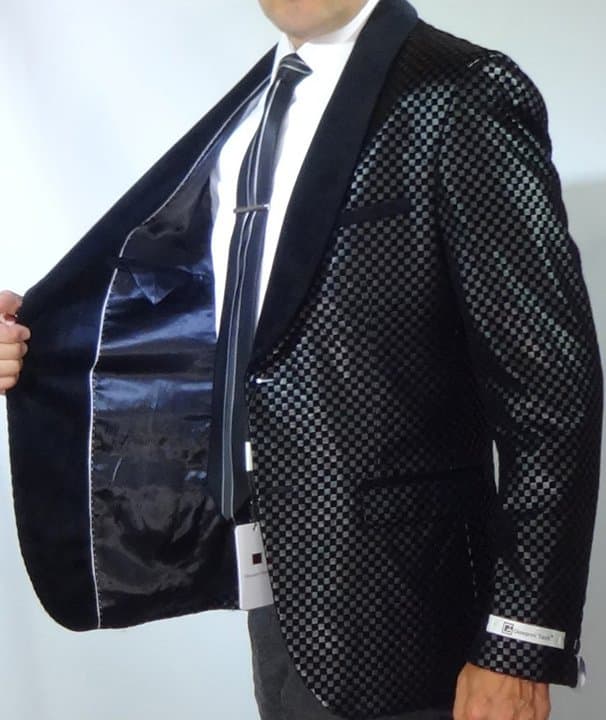 Black Checkered Sports Jacket by Giovanni Testi thumbnail 4