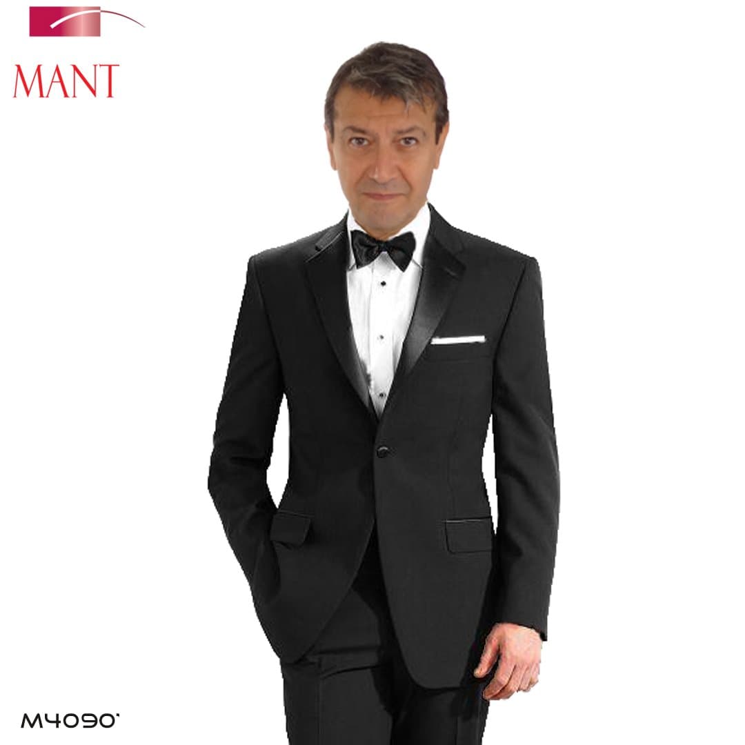 Mantoni 140s Wool 1-button Black Tuxedo
