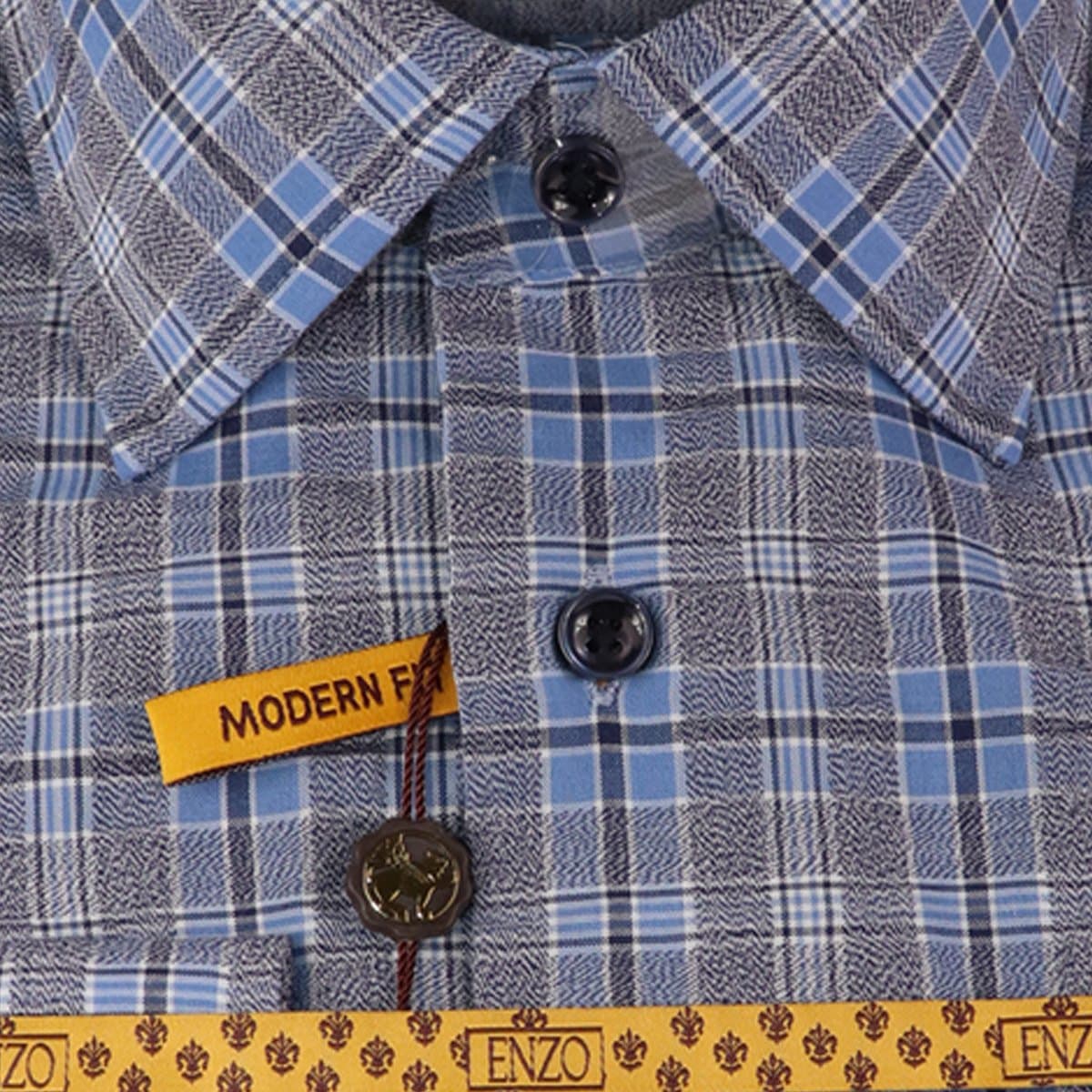 Clearance/ Enzo Sports Shirt Gray Crinkled thumbnail 2
