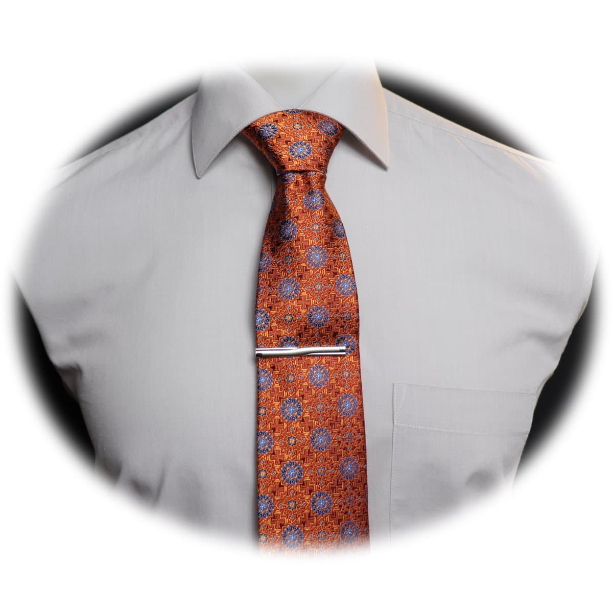 Silk Foulard Medallion Bond Geos Italian Neck Tie thumbnail 3