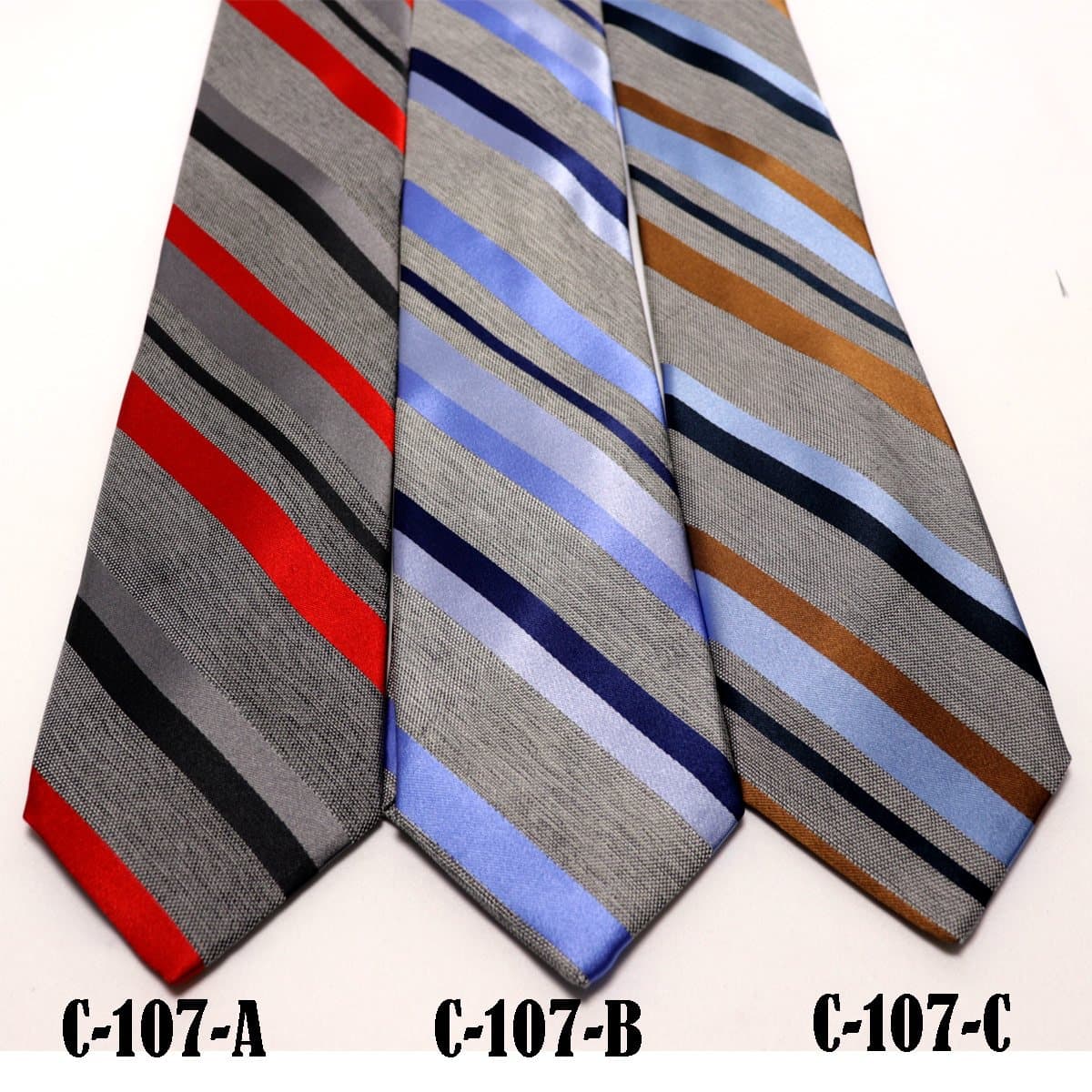 4 Color Mix Stripe Silk Made in Italy NeckTie thumbnail 2