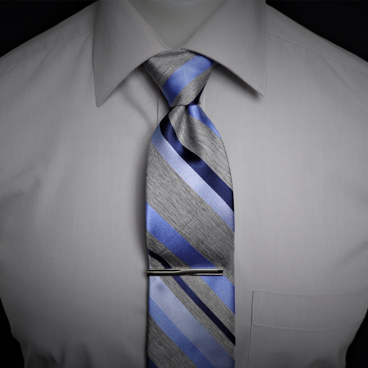 4 Color Mix Stripe Silk Made in Italy NeckTie thumbnail 4