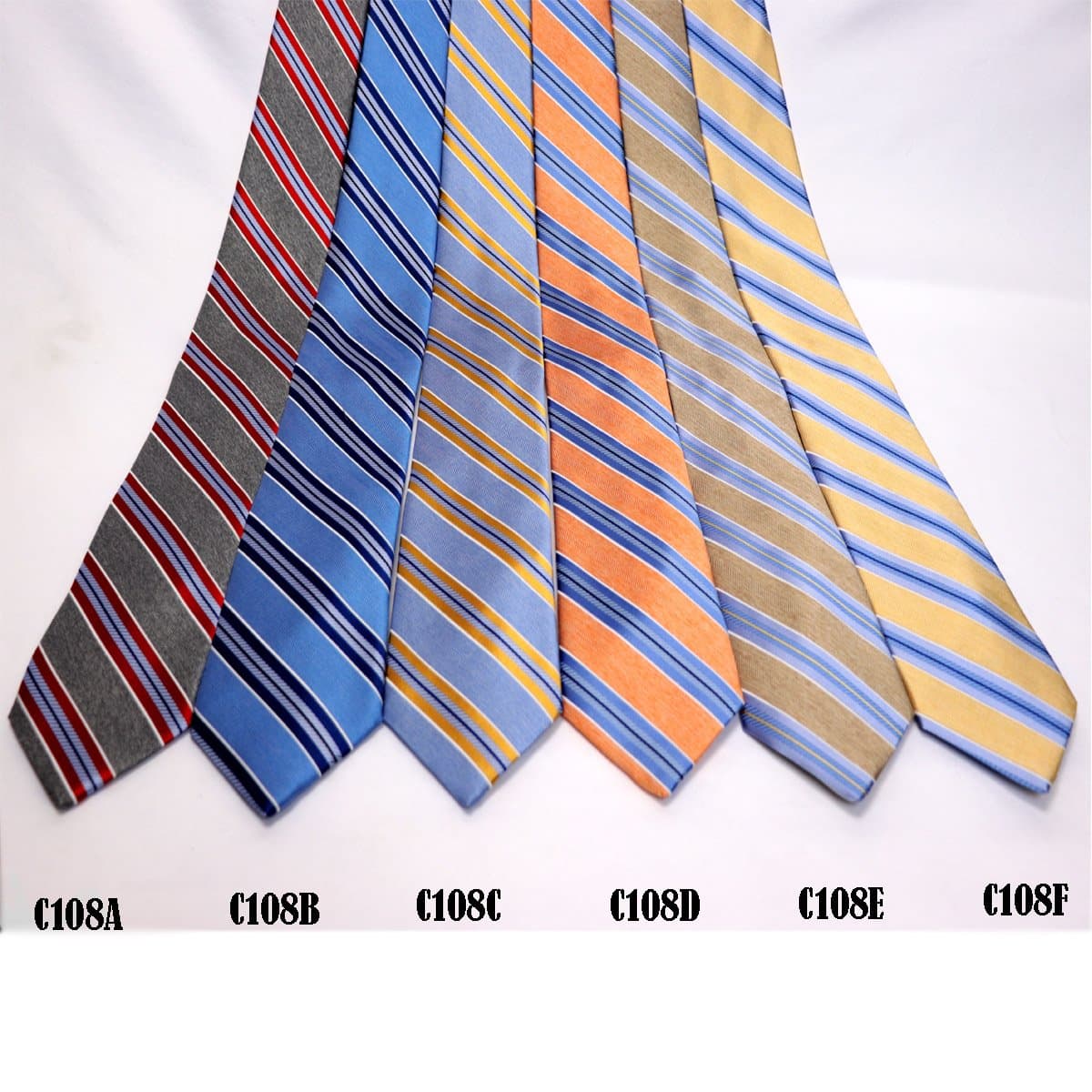 Mix Color Stripe Silk Made in Italy Necktie thumbnail 2