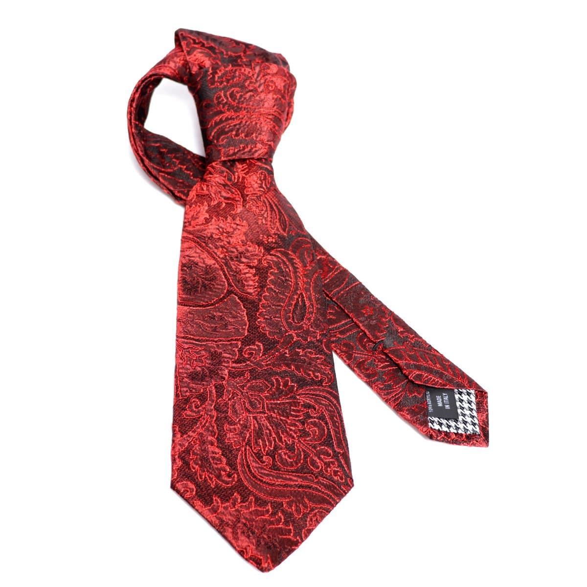 Bolted Solid Paisley Silk Made in Italy Tie